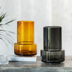 Art de la Table Vase en verre au design chic et moderne de style rétro, couleur ambre, TYLER 12AM Zistyhome art de la table