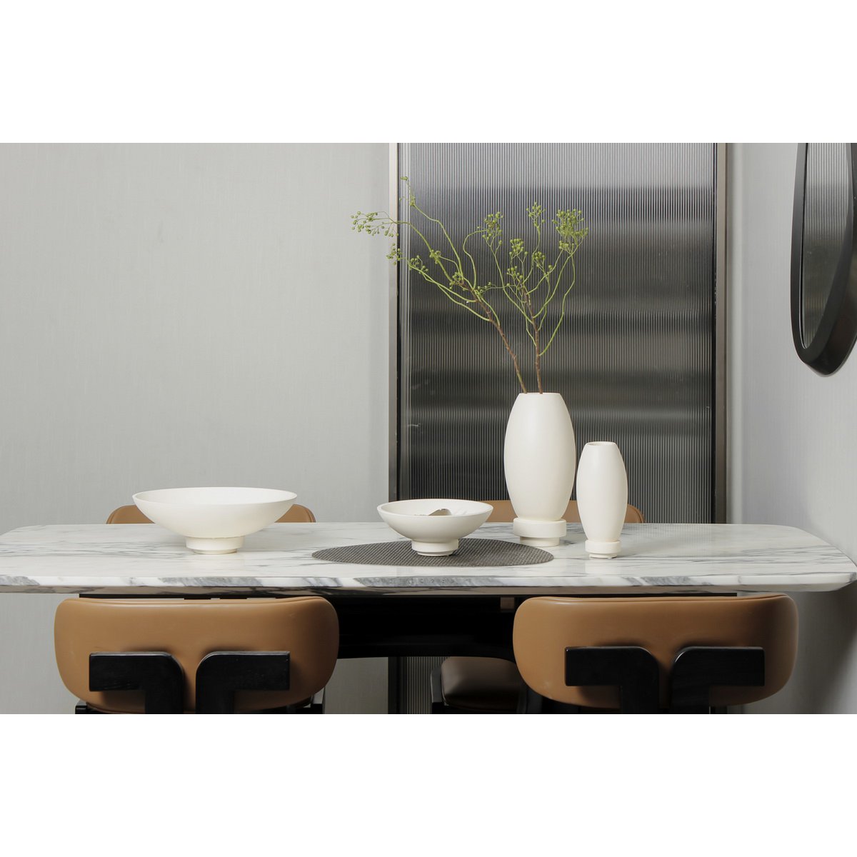 Grand Bol Design Moderne, en micro ciment, noir, RUD12WH