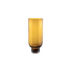 Art de la Table Vase en verre moderne sobre, forme cylindrique sur une base solide, orange foncé chaud, OMAHA14AM Zistyhome art de la table
