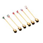 Cuillères dorées Noël - lot de 6
