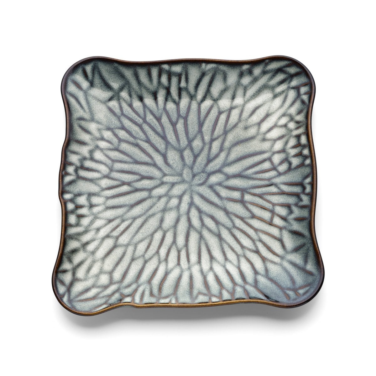Assiette Carrée Lotus Ice - Gris Marron - XL