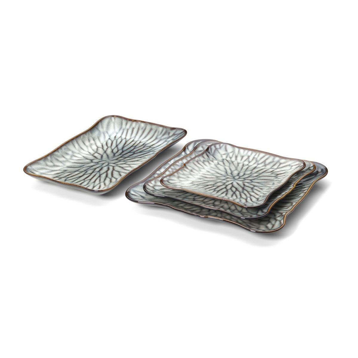 Assiette Carrée Lotus Ice - Gris Marron - XL