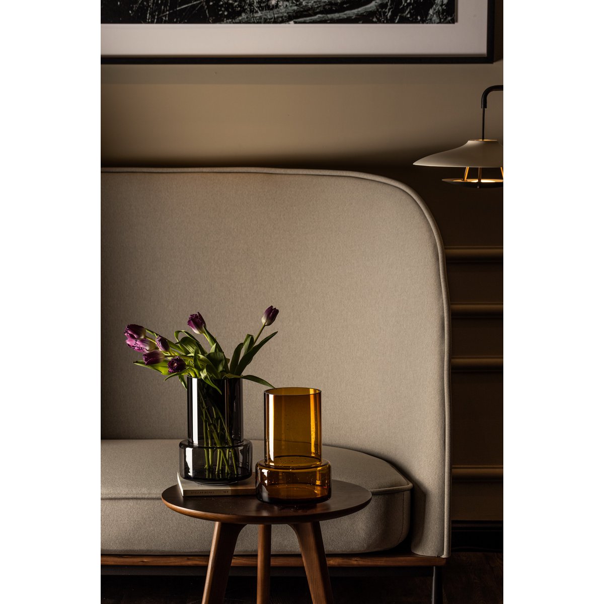 Vase design rétro moderne, couleur gris foncé, TYLER12GR