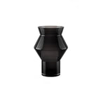 Grand vase design de forme cylindrique angulaire dentelée, verre gris foncé de haute qualité, CUZ14GR