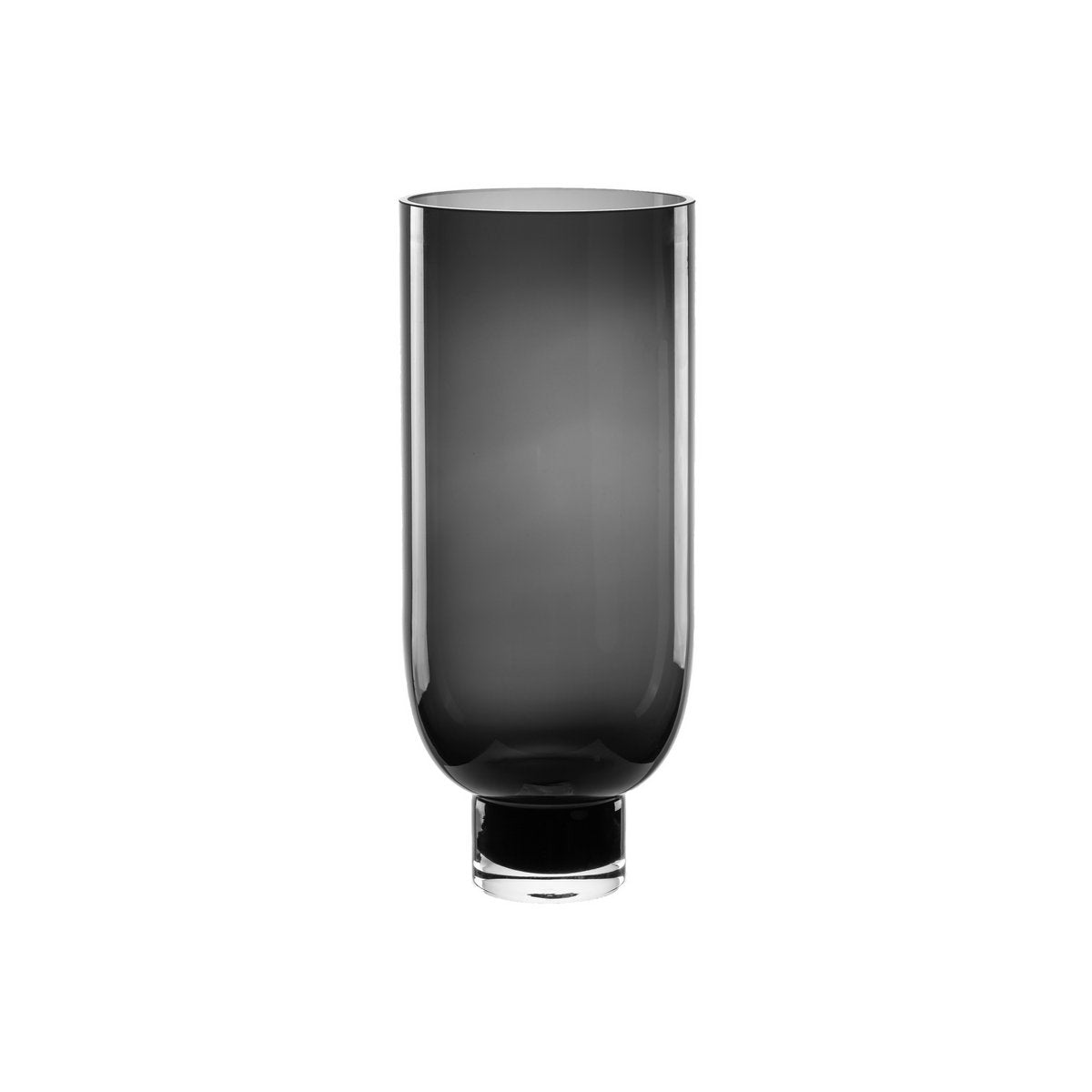 Art de la Table Grand vase en verre sobre et moderne, de forme cylindrique sur une base solide, gris foncé, OMAHA18GR Zistyhome art de la table