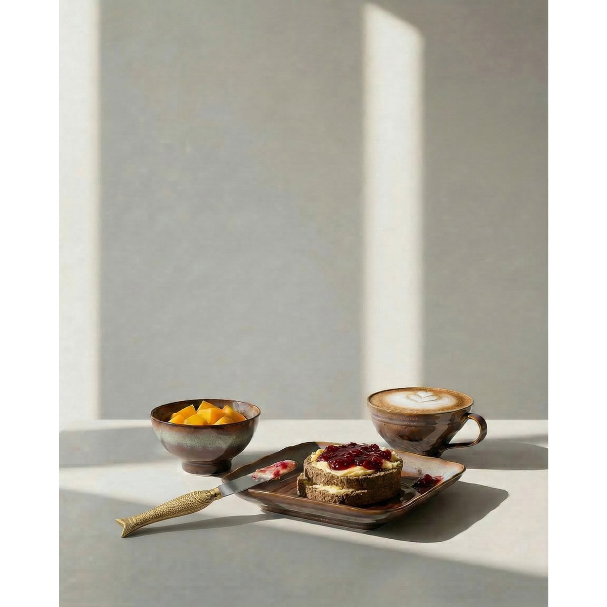 L'Assiette Carrée Horizon Fumée - Gris Marron - M