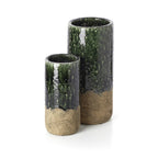 Le Vase Cylindre Moss - Vert Béton - L