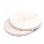 Ensemble de sous-verres ronds en marbre de 4 ou 8 RANUKA faits à la main (blanc)