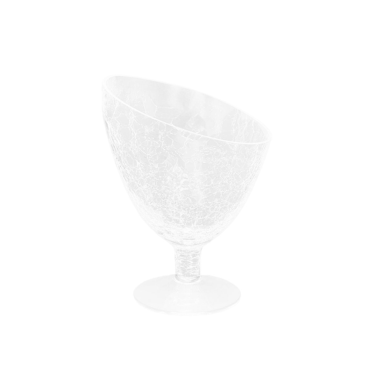Coupe sur pied en verre effet craquelé conique 18x18x25cm