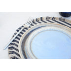 Assiette à dessert bleue en porcelaine 21.5x21.5x1.4cm AULICA