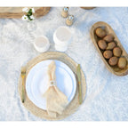 Assiette à dessert en mélamine blanche bord corde 23x23x2cm AULICA