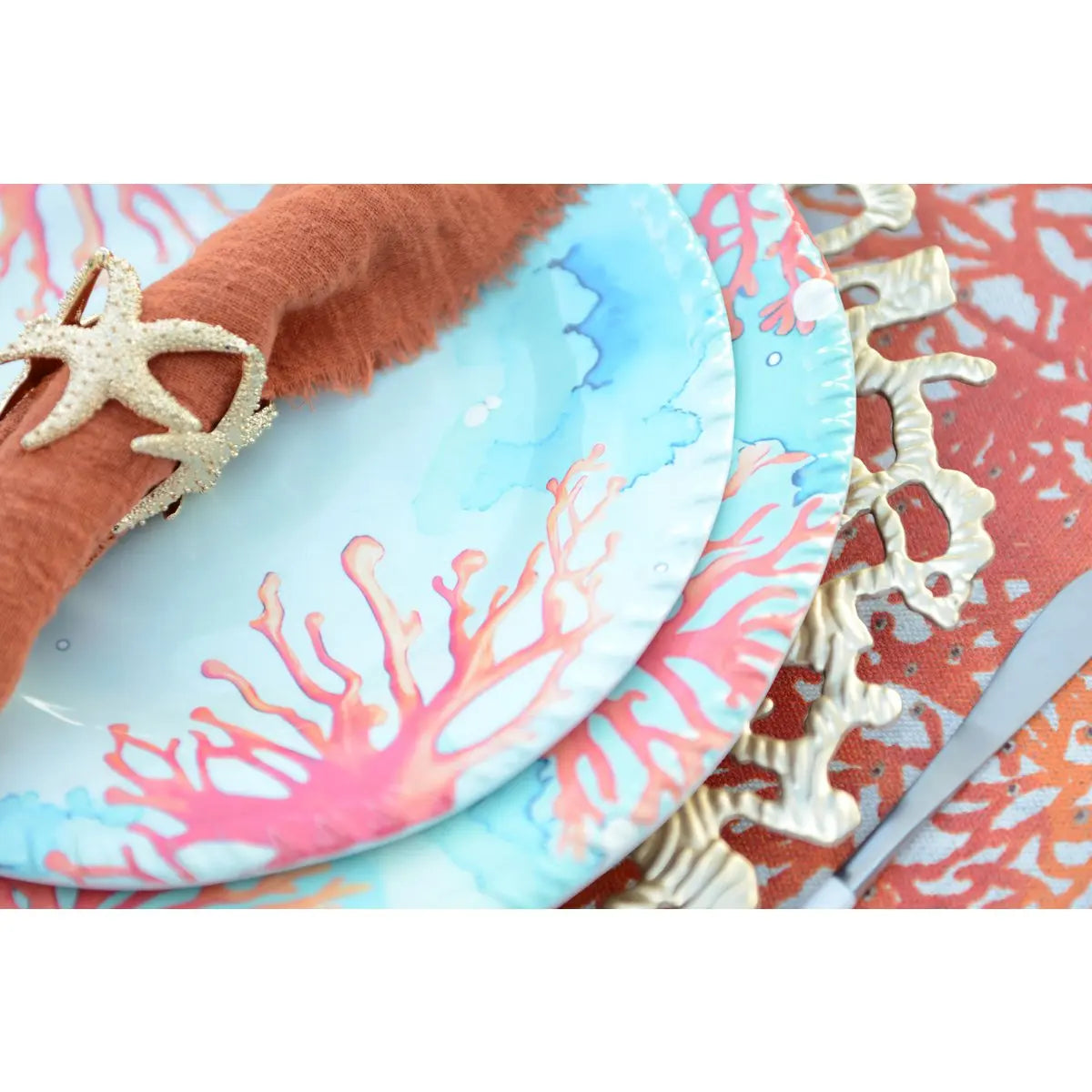 Assiette à dessert en mélamine corail 23x23x2cm AULICA