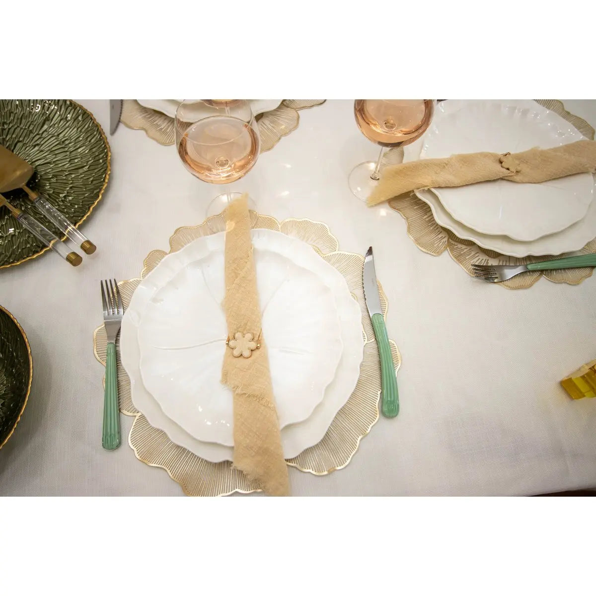 Assiette à dessert fleur blanche 25cm AULICA