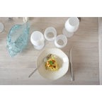 Assiette creuse blanche rosa 21x21x6.3cm AULICA