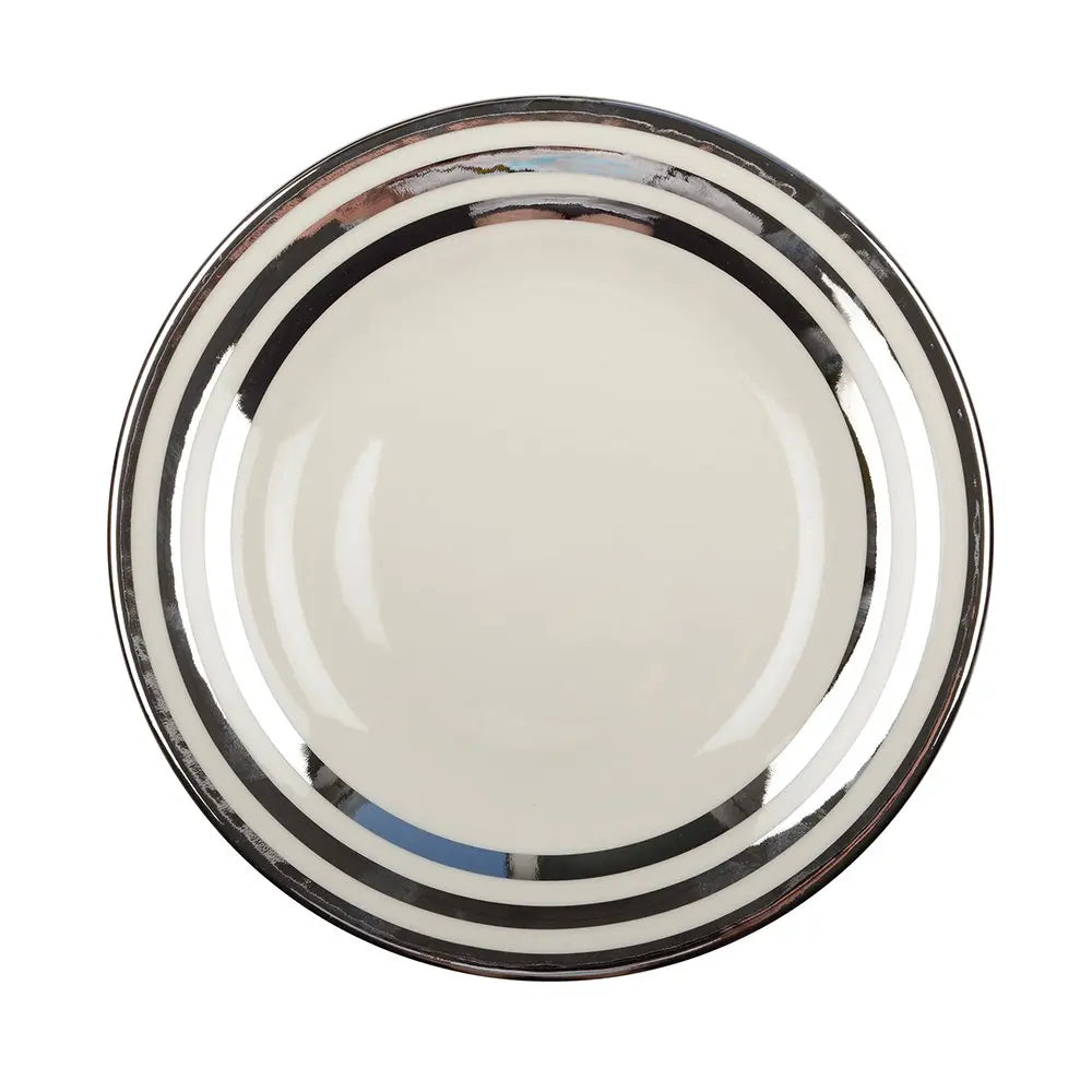 Assiette creuse triple filet argent 23cm AULICA