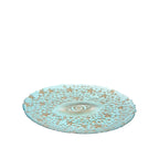 Assiette de présentation oeil bleu turquoise 32x32x2.5cm AULICA