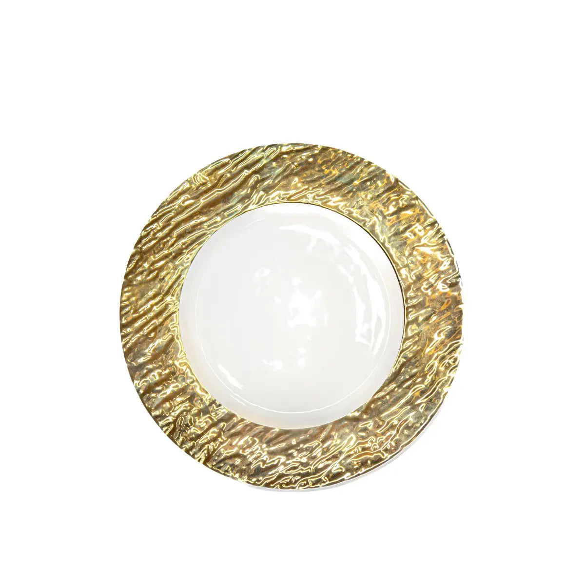 Assiette plate blanche et dorée 27cm AULICA