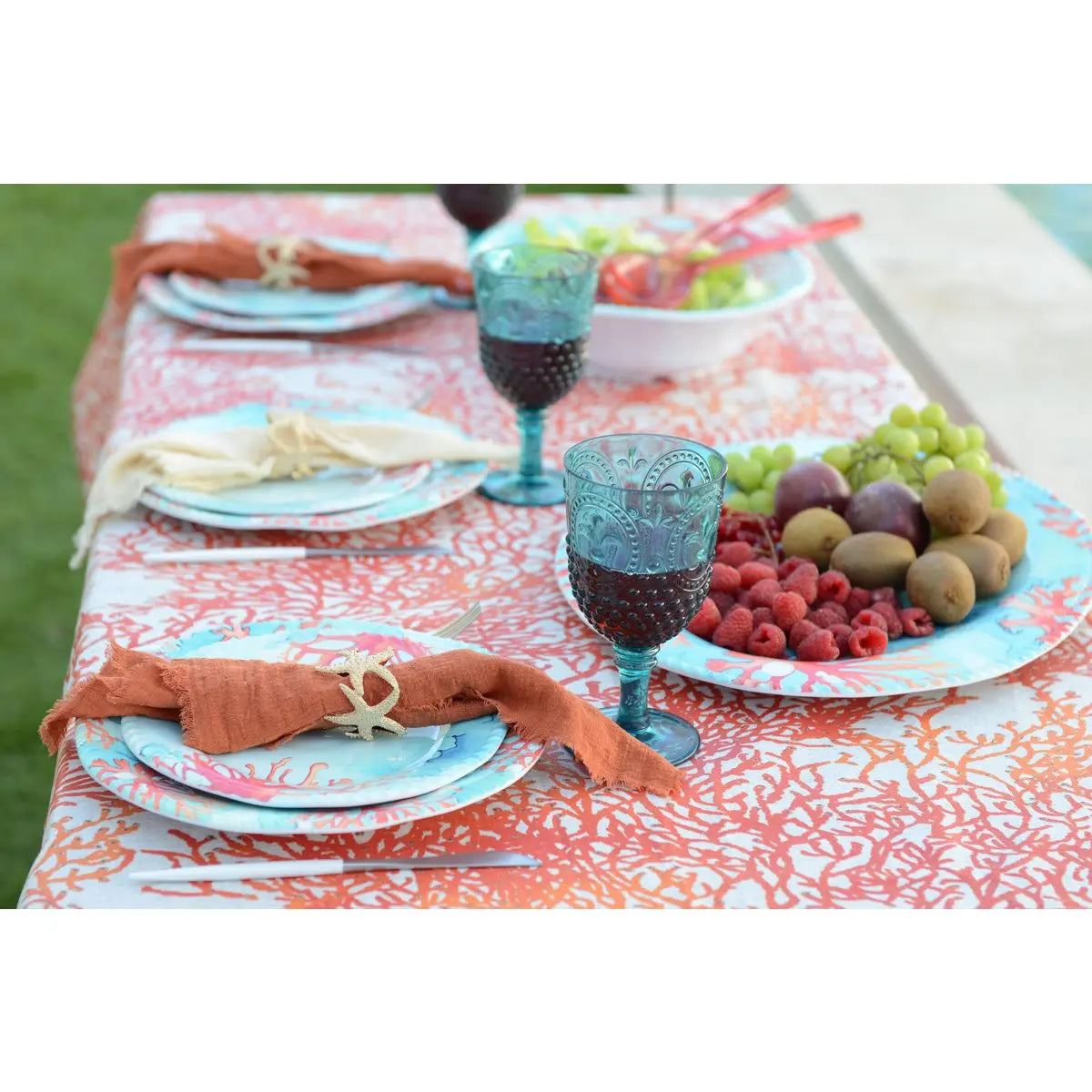 Assiette plate en mélamine corail 28x28x2.5cm AULICA