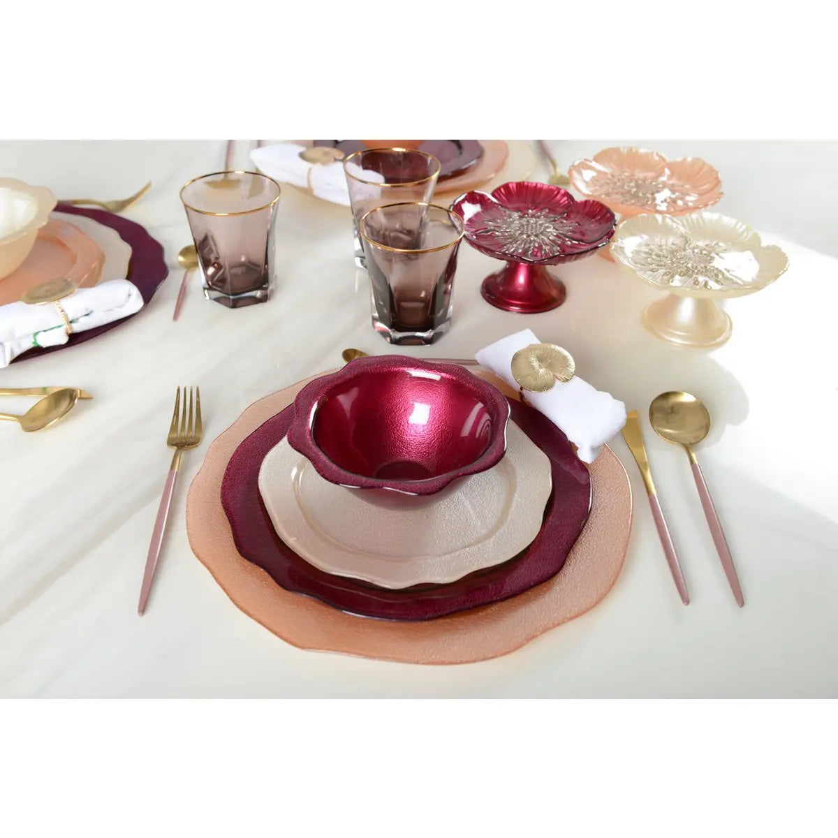 Assiette plate fuchsia AULICA