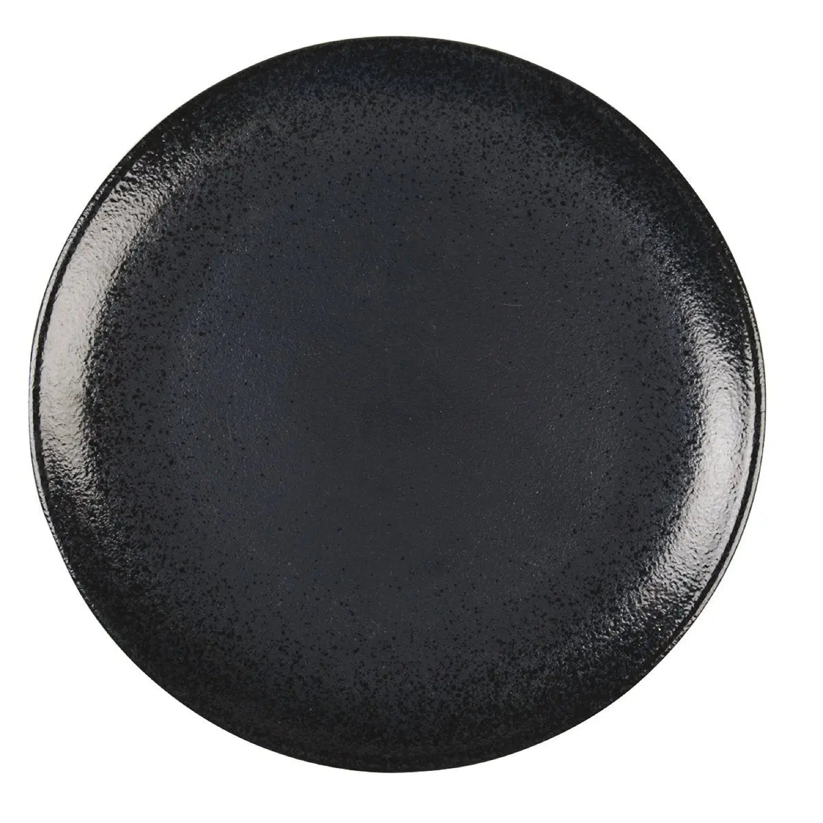 Assiette plate noire avec éclat 27cm AULICA