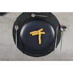 Assiette plate noire avec éclat 27cm AULICA