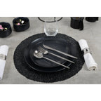 Assiette plate noire avec éclat 27cm AULICA
