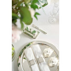 Beurrier EDZARD Mary avec assiette en verre, argenté, 8 x 13 cm, avec couteau à beurre assorti EDZARD-SHOP.com