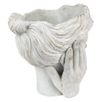 Bloempot Hoofd Ø 15x25 cm GRIJS STEEN PLANTENPOT Clayre & Eef.