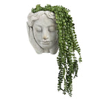 Bloempot Hoofd Ø 15x25 cm GRIJS STEEN PLANTENPOT Clayre & Eef.