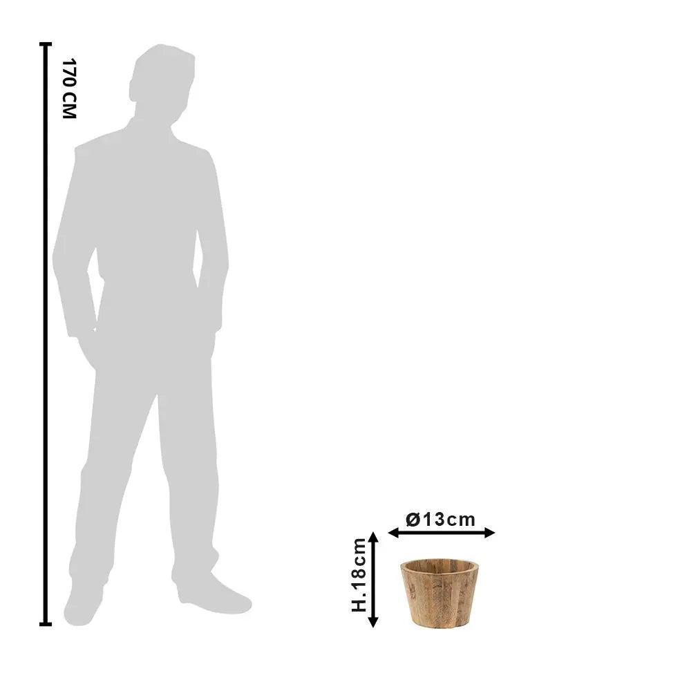 Bloempot Ø 18x13 cm Bruin hout Bloempot Binnen Clayre & Eef.