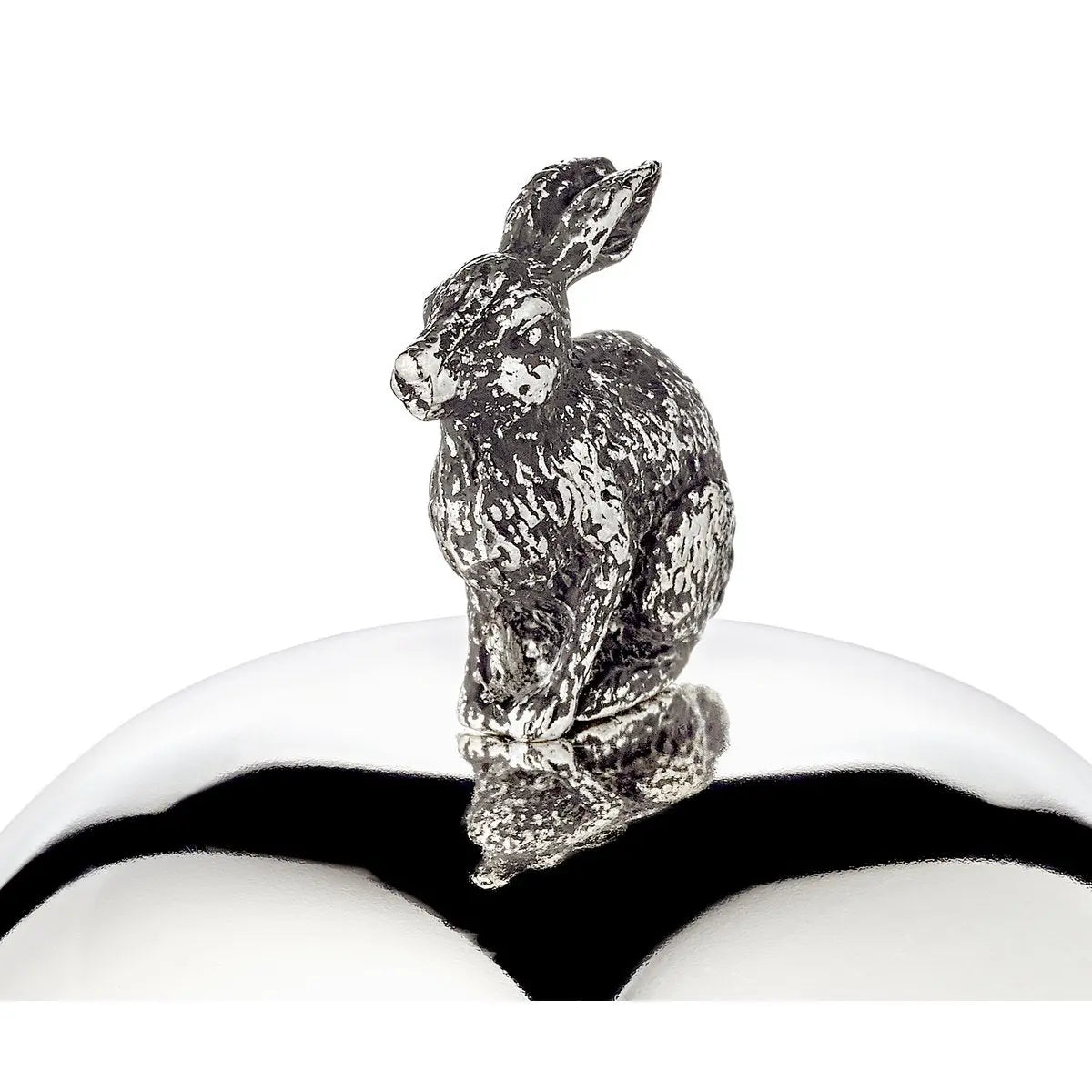 Bocal de rangement lapin EDZARD, couvercle argenté et résistant au ternissement, hauteur 12 cm, diamètre 9 cm EDZARD-SHOP.com