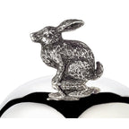 Bocal de rangement lapin EDZARD, couvercle argenté et résistant au ternissement, hauteur 12 cm, diamètre 9 cm EDZARD-SHOP.com