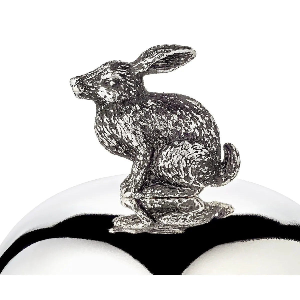 Bocal de rangement lapin EDZARD, couvercle argenté et résistant au ternissement, hauteur 12 cm, diamètre 9 cm EDZARD-SHOP.com