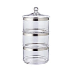 Bocal en verre EDZARD Vigo, avec couvercle, verre cristal soufflé à la bouche avec bord en platine, H 40 cm, ø 19 cm EDZARD-SHOP.com