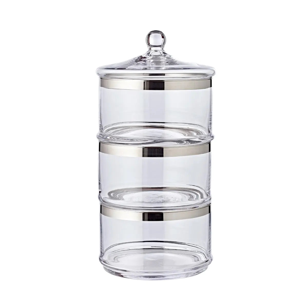 Bocal en verre EDZARD Vigo, avec couvercle, verre cristal soufflé à la bouche avec bord en platine, H 40 cm, ø 19 cm EDZARD-SHOP.com