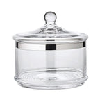 Bocal en verre EDZARD Vigo, avec couvercle, verre cristal soufflé à la bouche avec bord en platine, H 40 cm, ø 19 cm EDZARD-SHOP.com
