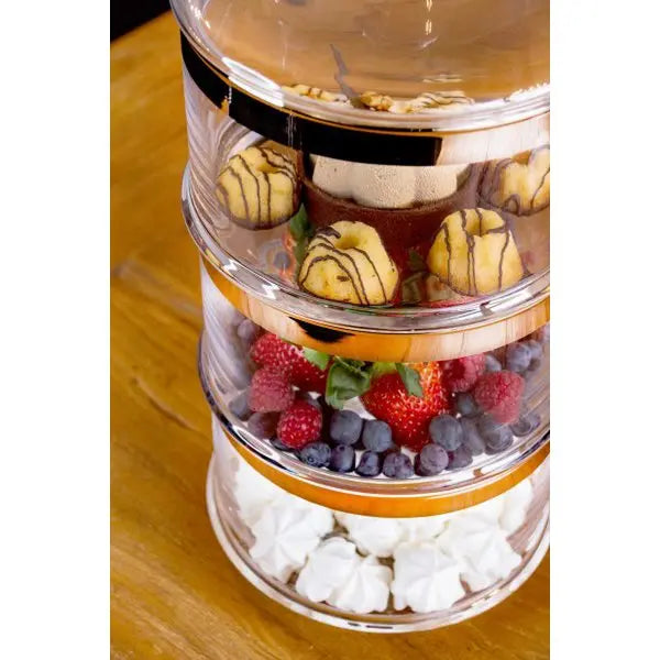 Bocal en verre EDZARD Vigo, avec couvercle, verre cristal soufflé à la bouche avec bord en platine, H 40 cm, ø 19 cm EDZARD-SHOP.com