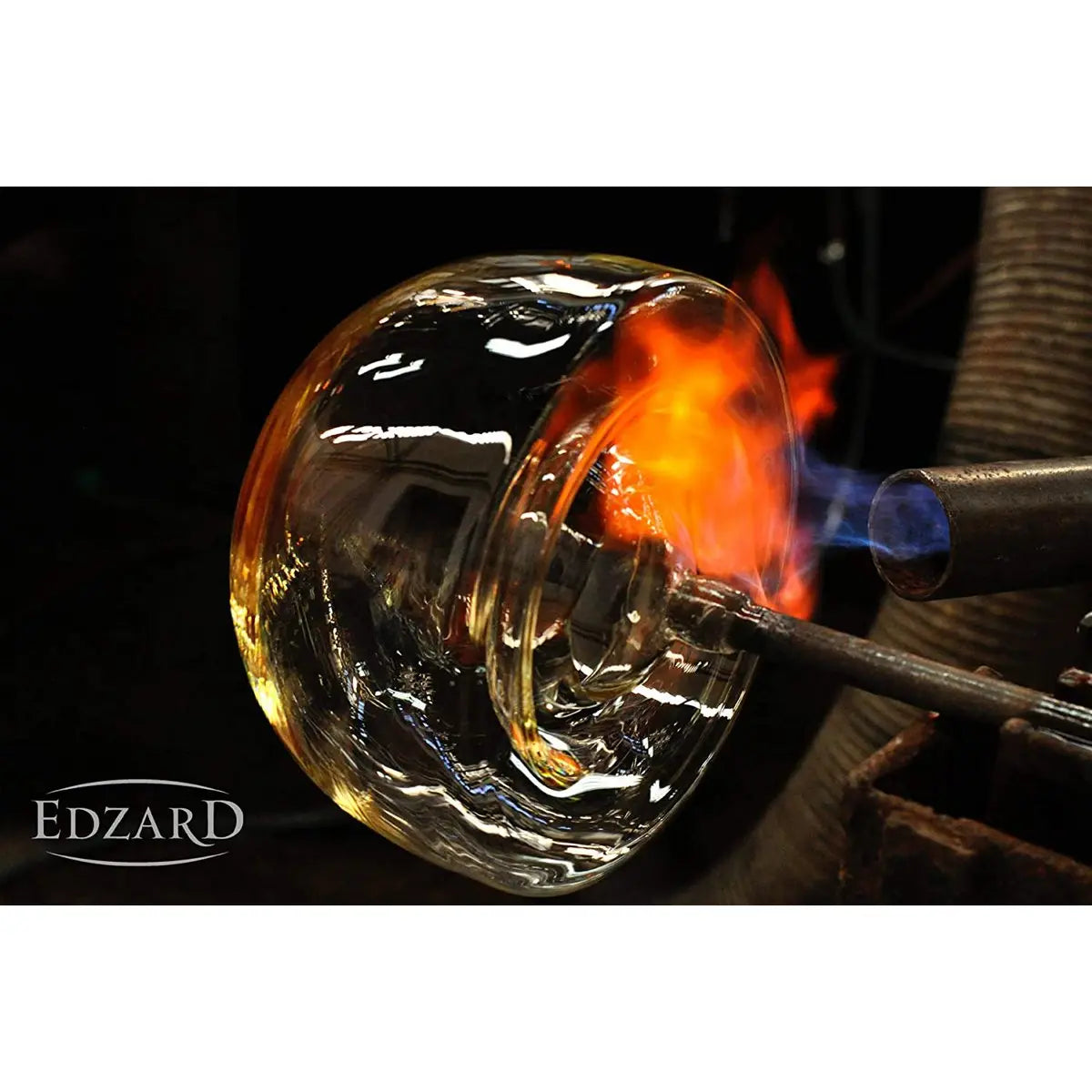 Bocal en verre EDZARD Vigo, avec couvercle, verre cristal soufflé à la bouche avec bord en platine, H 40 cm, ø 19 cm EDZARD-SHOP.com