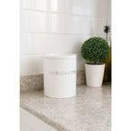 Boîte à biscuits blanche et argent 13.5x13.5x17.5cm AULICA