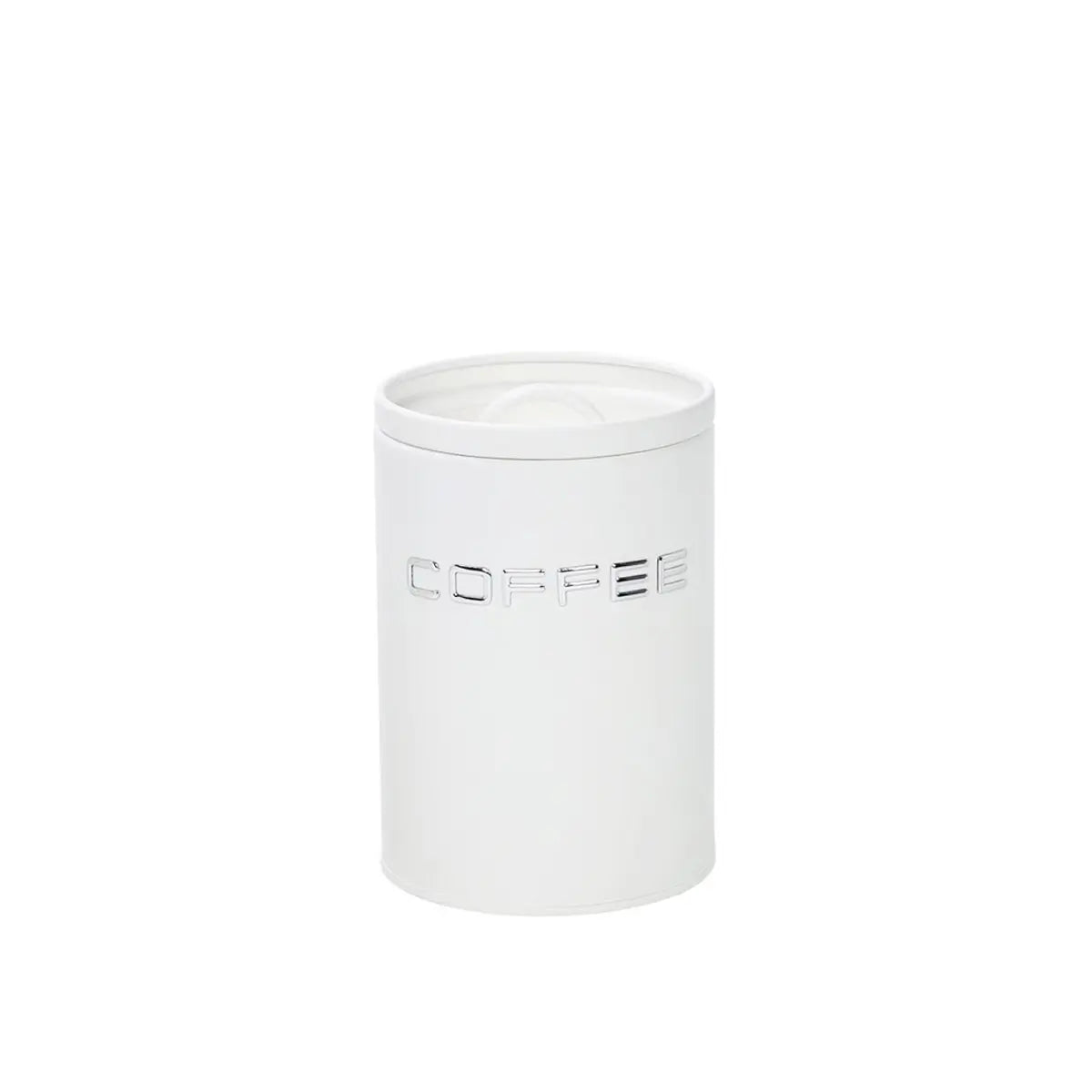 Boîte à café blanche et argent 11x11x15cm AULICA