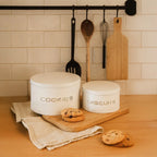 Boîtes à cookies et biscuits blanches et argentées - lot de 2 AULICA