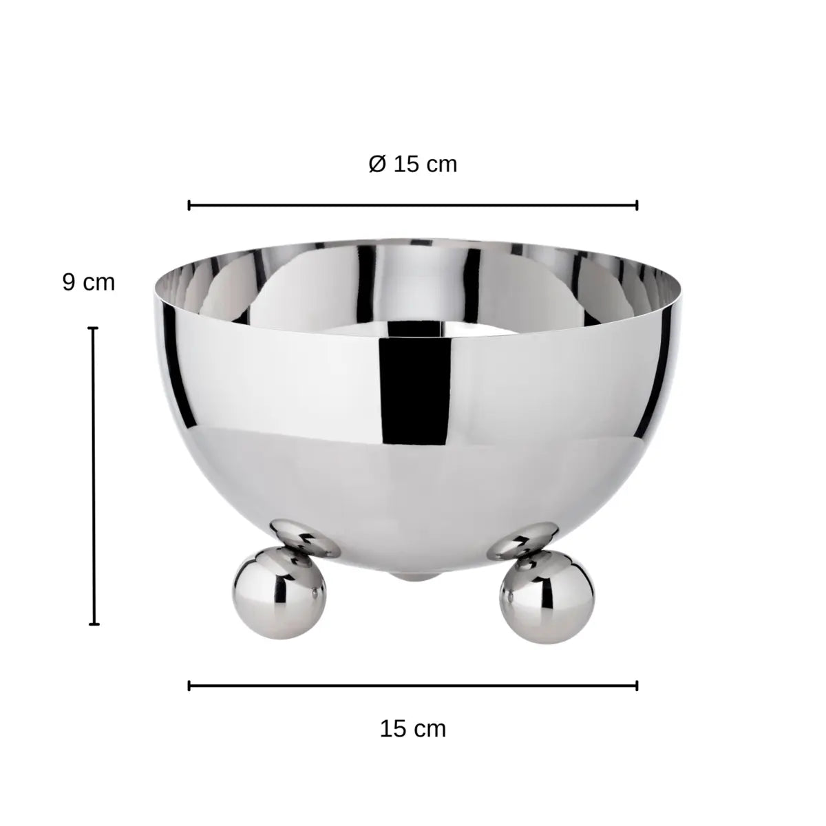 Bol Chicago (hauteur 9 cm, Ø 15 cm), poli, acier inoxydable EDZARD-SHOP.com
