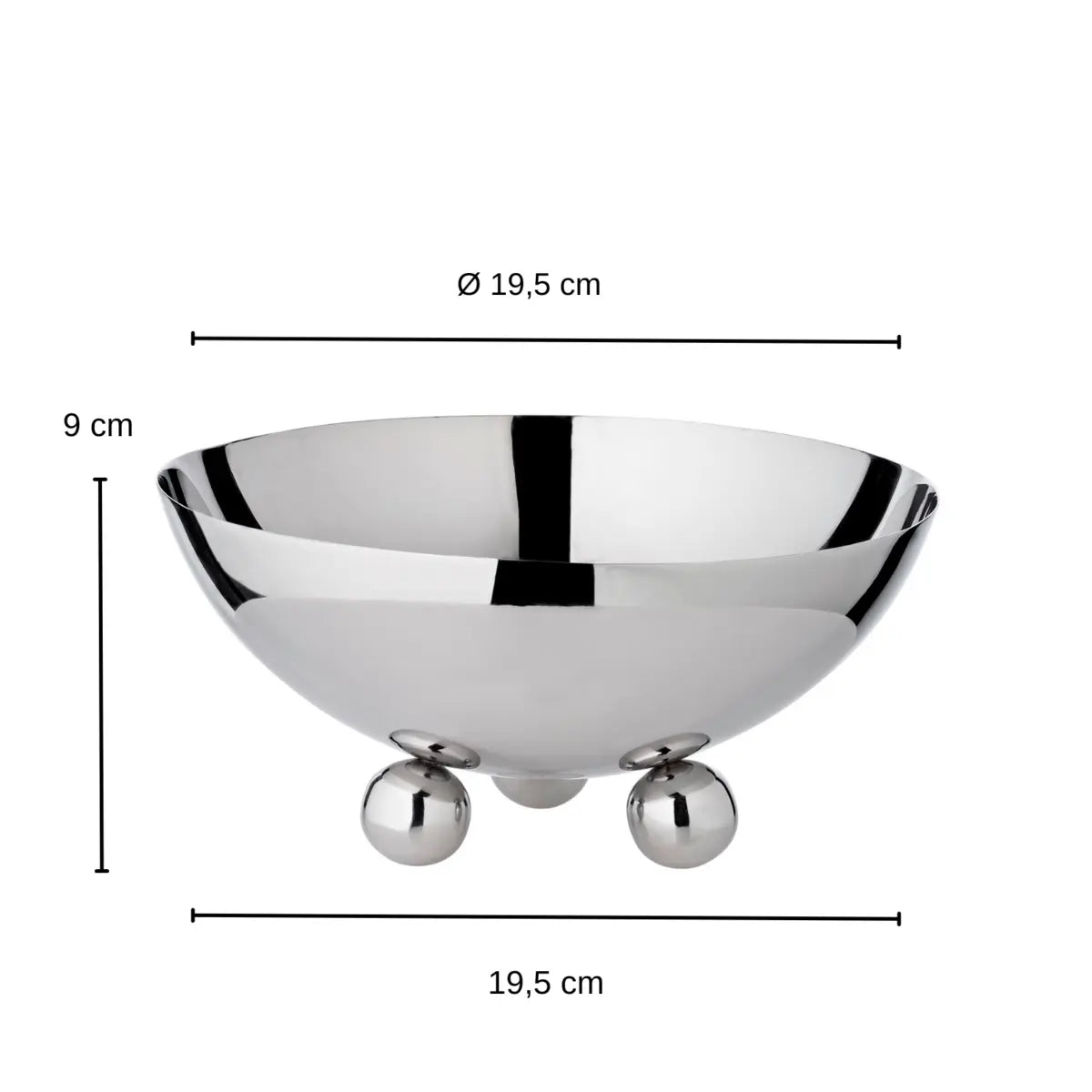 Bol Chicago (hauteur 9 cm, Ø 19,5 cm), poli, acier inoxydable EDZARD-SHOP.com