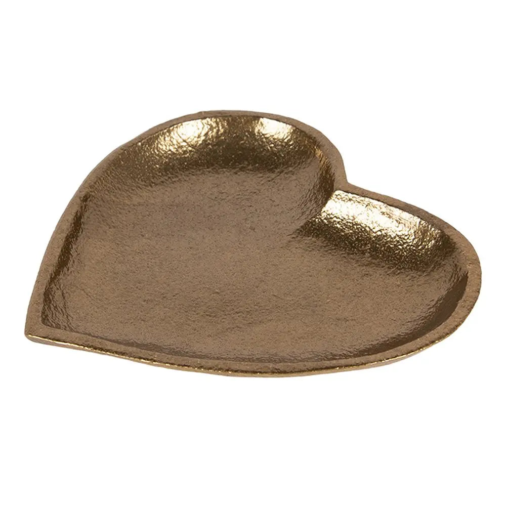 Bol décoratif Coeur 14x14x2 cm Aluminium doré Clayre & Eef.