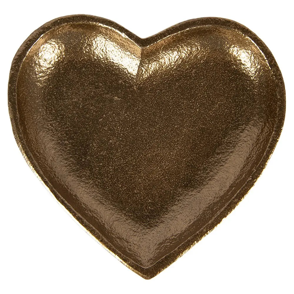 Bol décoratif Coeur 14x14x2 cm Aluminium doré Clayre & Eef.