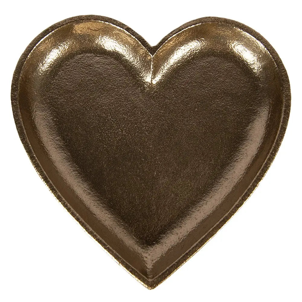 Bol décoratif Coeur 21x21x2 cm Aluminium doré Clayre & Eef.