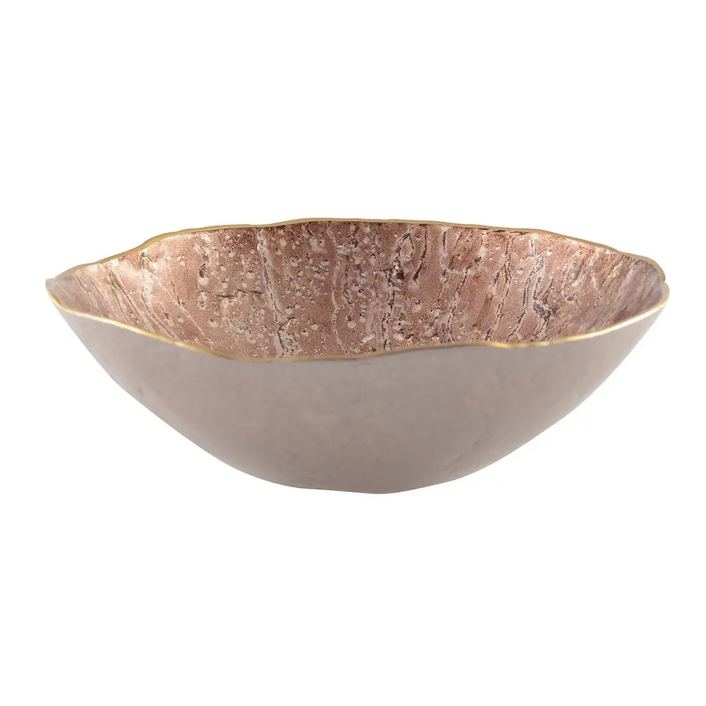 Bol marron avec bord doré 20cm AULICA