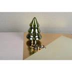 Bonbonnière sapin vert en verre 18x26cm AULICA