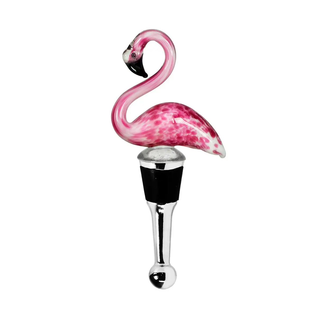 Bouchon de bouteille EDZARD Flamingo pour champagne, vin et vin mousseux, hauteur 13 cm, type verre de Murano, couleur à la main EDZARD-SHOP.com