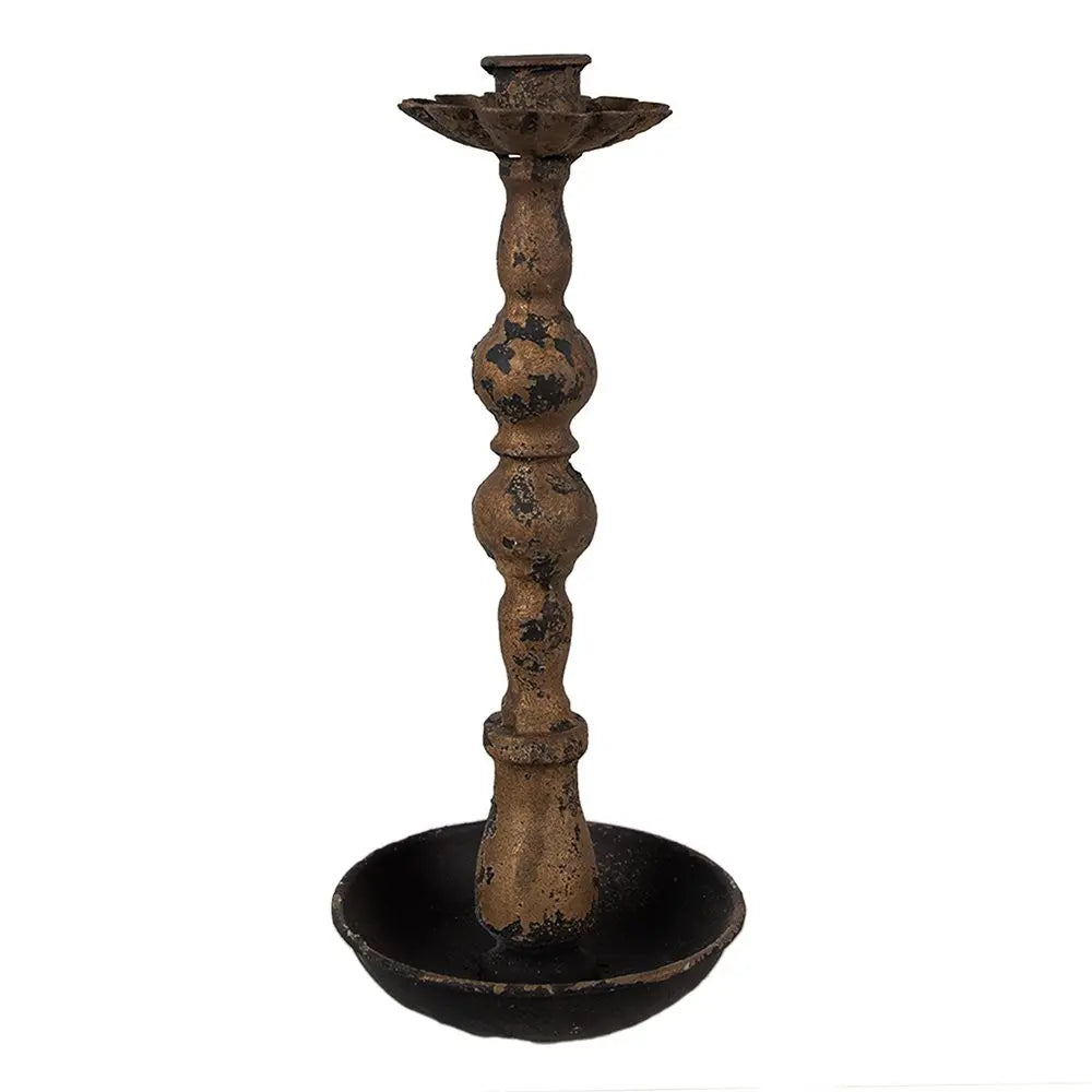 Bougeoir 25 cm Bougeoir En Fer Noir Clayre & Eef.